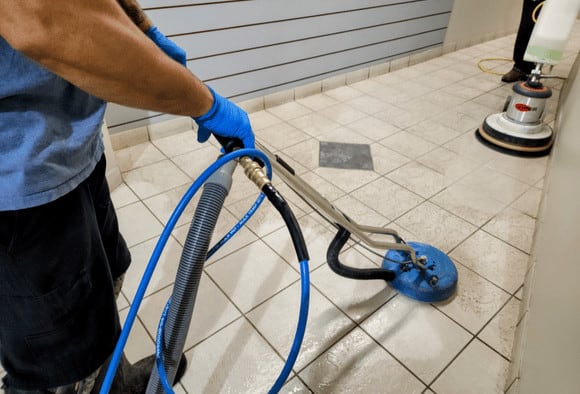 This Tile Floor in Hamilton Looks Amazing Thanks to Our Grout Cleaning  Services