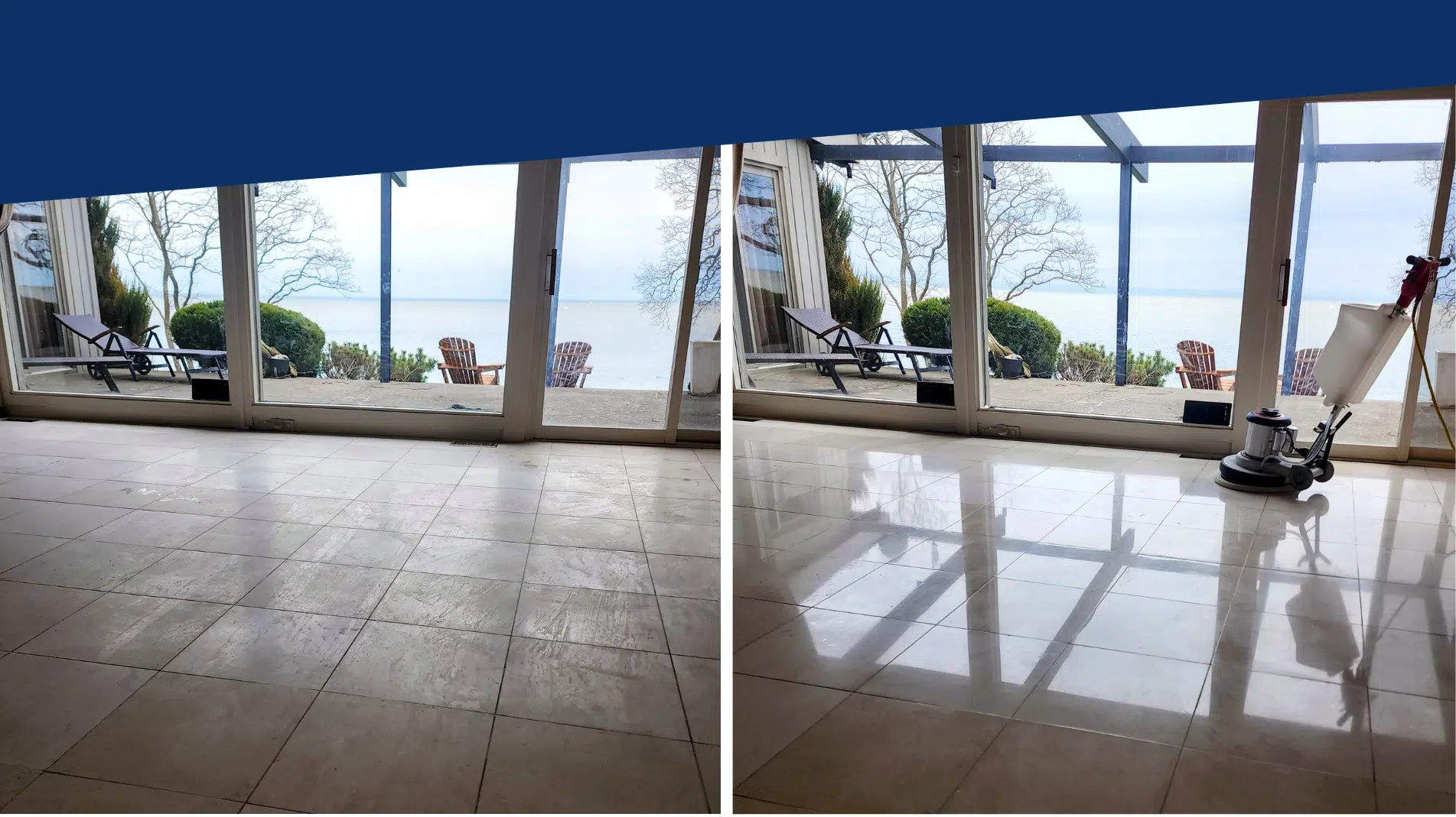 before and after stone and marble polishing service