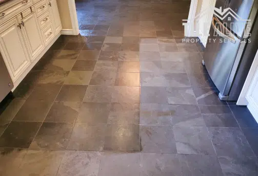 results of professional slate floor cleaning and sealing