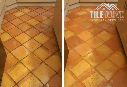 professional tile and grout cleaning of kitchen floor